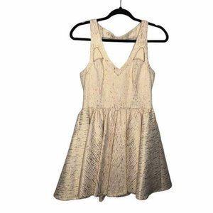 KEEPSAKE the Label Cream Textured V-Neck Mini Dress